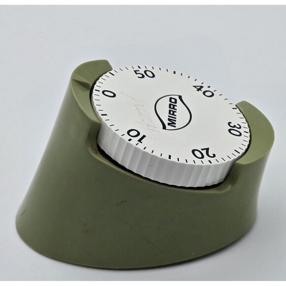 Mirro Avocado Green 60 Minute Kitchen Timer Vtg Mechanical Used Works Etched - Picture 4 of 7